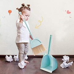 MAYEV Mini Broom with Dustpan for Kids,Little 1 Count (Pack of 1), Blue