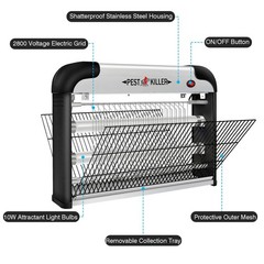 Indoor Electric Bug Zapper, 2800V Powerful Flying Insect Mosquito Black