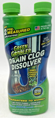 (3) GREEN GOBBLER DRAIN CLOG DISSOLVER 31 OZ EACH, NEW + DUSTY CONTAINER