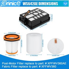 Erinice Ws642Ae Filter For Shark Wandvac Self-Empty Cordless Stick Vacuum