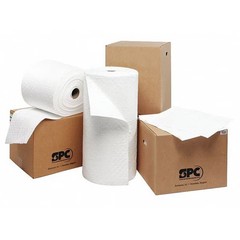 Brady Sorbent Pad, 26 gal, 15 in x 19 in, Oil, White, Polypropylene OP100-2
