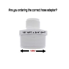 Van Enterprises PVC Garden Hose Adapter (Male 1.5″ NPT x 3/4″