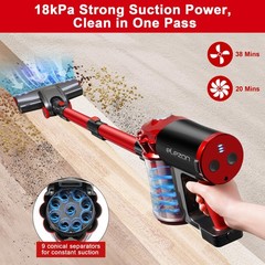 Elezon A200 Cordless Vacuum Cleaner Stick Vacuum Powerful Suction 38 Mins