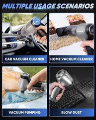 Saker Car Vacuum Portable Cordless Handheld 15000PA High Silver