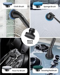 Leebein Electric Spin Scrubber, 2026 Upgraded Cordless Cleaning Pure Black