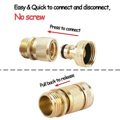 HQMPC Garden Hose Quick Connector Water Connect ¾ 3 Sets, Brass