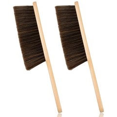 2 Pieces Woooden Dust Brush Hand Broom Bench 14 x 1.4 x 2.5 inches, Brown