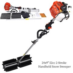 24×9″ 52CC 2 STROKE GASOLINE POWERED SNOW SWEEPER DRIVEWAY LAWNS SNOW CLEAN EPA
