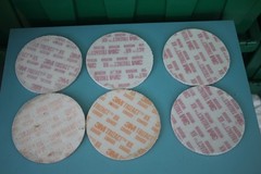 LOT OF 6 USED 3M TRIZACT DIAMOND HX DISCS 5″ RED MEDIUM & GOLD FLOOR POLISHING