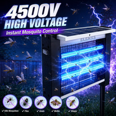 4500V Electric Bug Zapper Outdoor Mosquito Killer Solar Fly Trap Waterproof US ✨