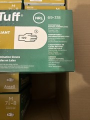 100 Pack Ansell 69-318-M Disposable Gloves, Size Medium, 5 mil, Latex