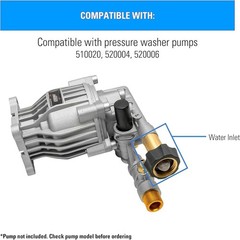 1 Pcs 7110166 Pressure Washer Pump Parts Water Inlet 3/8″ and “3/4, Gold