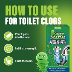 Green Gobbler Drain Clog Remover Drain Cleaner Powder 5 Pacs 5 Tools G8063