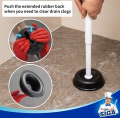 MR.SIGA Premium Toilet Plunger with Holder | Hygienic Auto-Open Lid | White