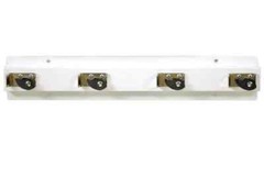 Tough Guy 22N326 Mop and Broom Holder, White Gloss, SS, Holds 4 Units, 24” L
