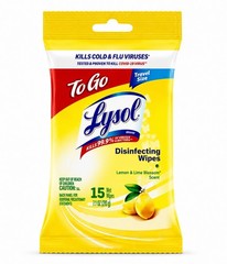Free Shipping Lysol To Go Disinfecting Wipes Lemon Lime Scent, 15 Ct. Pack of 4