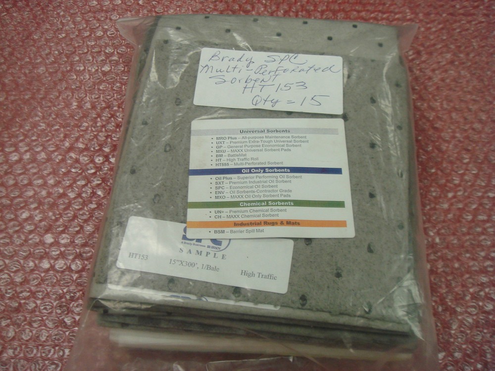 Brady SPC HT153 Unused Multi-Perforated High Traffic Sorbent (15 pcs)