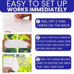 100pc Non-Toxic Window Fly Traps Clear Sticky Bug Paper Indoor