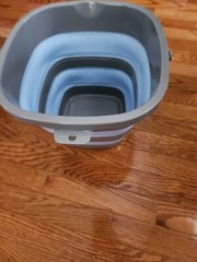 Collapsible Bucket 10L 2.6 Gallon Cleaning Bucket W/Handle Folding Blue Gray