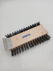 Sparta Floor Scrub Brush Wood Block Polypropylene Bristles W/Scraper Blade New