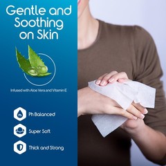 Inspire Adult Wet Wipes, Wash Cloths | Wipes for Incontinence 50 Count