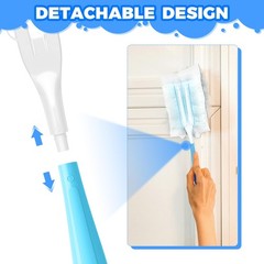 5PCS Duster Refills Folding Handles Set Compatible with Swiffer Blue
