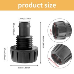 Moicstiy 4Pcs 1/2 Inch Drip Irrigation Hose Connectors 3/4 Inch, Black