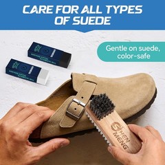 Suede & Nubuck Cleaner Kit, 2-in-1 Suede Brush & Horsehair Brush, White/Black