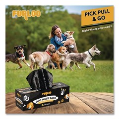 Furloo FLO210 8″ x 13″ Dog Waste Station Refill Bags – Black (2000/CT) New