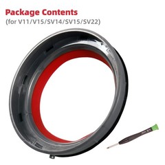 Dust Bin Bucket Top Fixed Sealing Ring for V11/SV14/SV15, Red & Grey