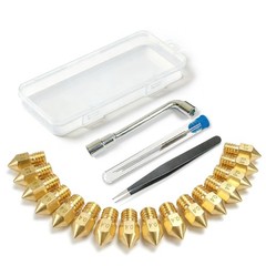 16 Pcs MK8 Brass 3D Printer Nozzle Kit Extruder Replacement Parts Set