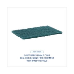 Boardwalk 186 6 in. x 9 in. Heavy-Duty Scour Pad – Green (15/Carton) New