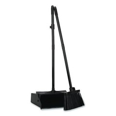 Carlisle Duo-Pan Upright Dust Pan and Broom, 11.8 x 36, 24.5″ Handle, Plastic