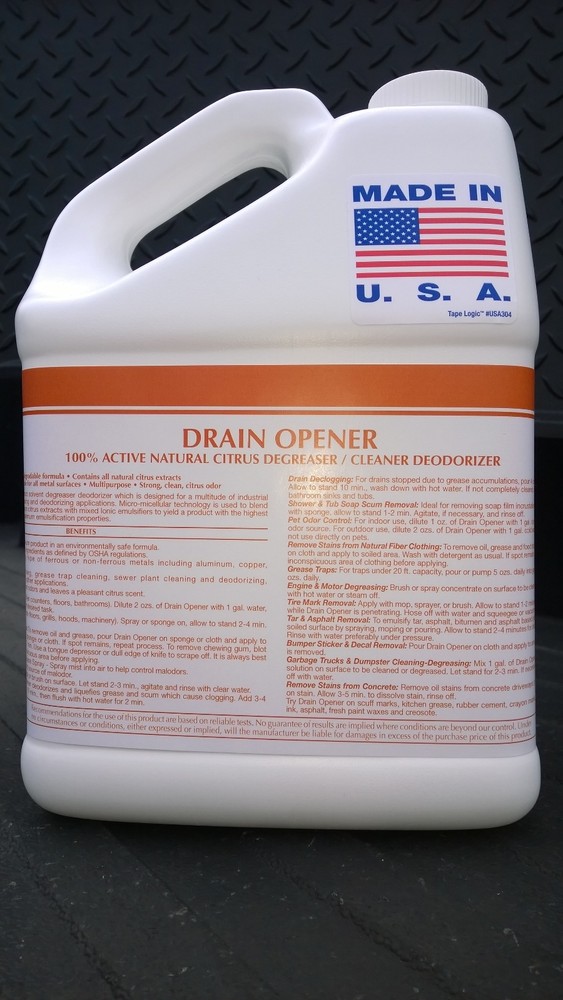 CITRUS LIQUID DRAIN CLEANER GREASE TRAP CLEANER PATRIOT CHEMICAL SALES 1 GAL