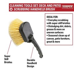Harper 37518100 Deck/Patio Cleaning Set 60 In. Handle Deck Brush Heavy Duty