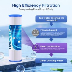 10″ x 2.5″ Pleated Sediment Water Filter Cartridge 4 Count (Pack of 1)