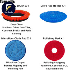 15″ Floor Buffer Machine Commercial Floor Scrubber Machine with Brushes and Pads
