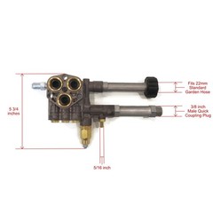 Annovi Reverberi Compatible Washer Pump Head with Unloader Replacement Black