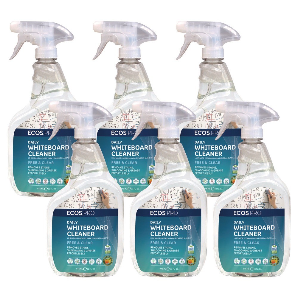 ECOS PRO PL98696CT 32 oz Daily Whiteboard Cleaner – Free & Clear (6/CT) New