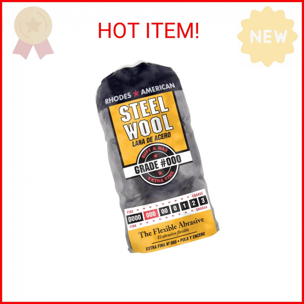 Homax – 33873210009 Steel Wool, Extra Fine Grade #000, 12 Pads