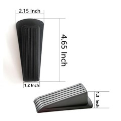 Door Stop, Stopper, Wedge, 6 Pack Rubber Black Grey