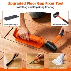 Floor Gap Fixer Tool for Laminate Vinyl Wood Flooring Repair Kit, Orange