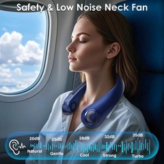 Neck Fan – Portable Rechargeable Personal Neck Cooling Fan With 5 Speeds, Nec…