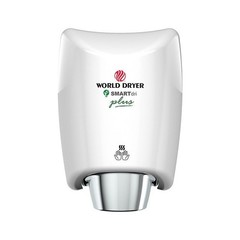 World Dryer K-974P2 SMARTdri Plus Automatic Hand Dryer 120V White Aluminum Wall