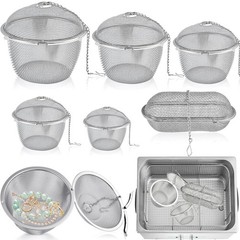 Akamino 6 Pcs Ultrasonic Cleaner Baskets, Stainless Steel Jewelry Cleaning…