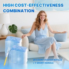 Duster Refill for Swiffer Duster, 20 Count Heavy 20 & 1 Handle (Blue)