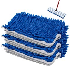 3 Pack Mop Heads Replacements for Ocedar 3 Blue Chenille Flip Pads