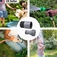 Hourleey Garden Hose Quick Connector 3/4 Inch Plastic Black, Gray
