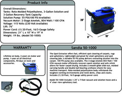 Powerful Spotter 50-1000 Carpet Extractor for Deep Cleaning and Stain Removal