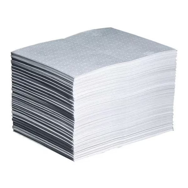 Pig Sorbent Pad, 22 gal, 15 in x 20 in, Oil, White, Polypropylene MAT423 Pig